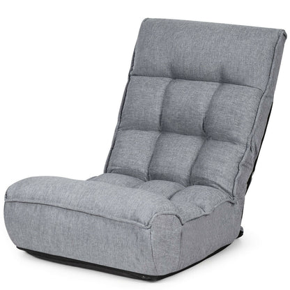 4-Position Adjustable Floor Chair, Folding Lazy Sofa, Gray Floor Chairs at Gallery Canada