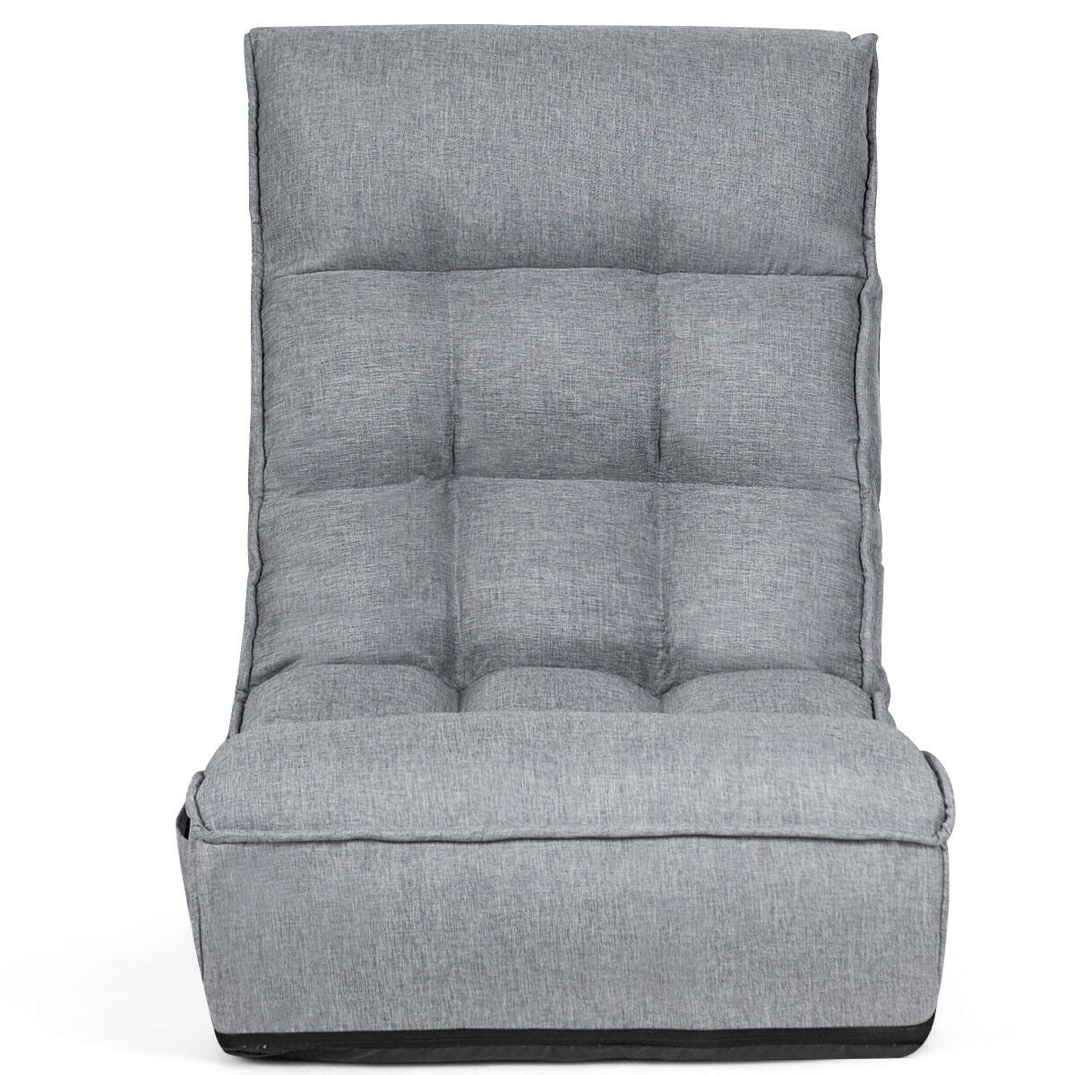 4-Position Adjustable Floor Chair, Folding Lazy Sofa, Gray Floor Chairs at Gallery Canada