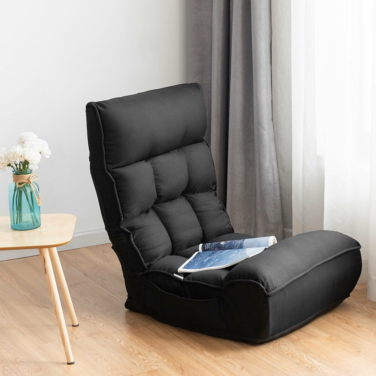 4-Position Adjustable Floor Chair, Black Floor Chairs at Gallery Canada