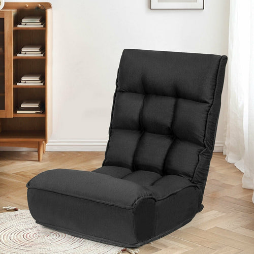 4-Position Adjustable Floor Chair, Black