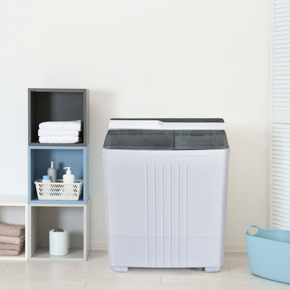 Twin Tub Portable Washing Machine, Timer Control, Drain Pump, Gray Washing Machines at Gallery Canada