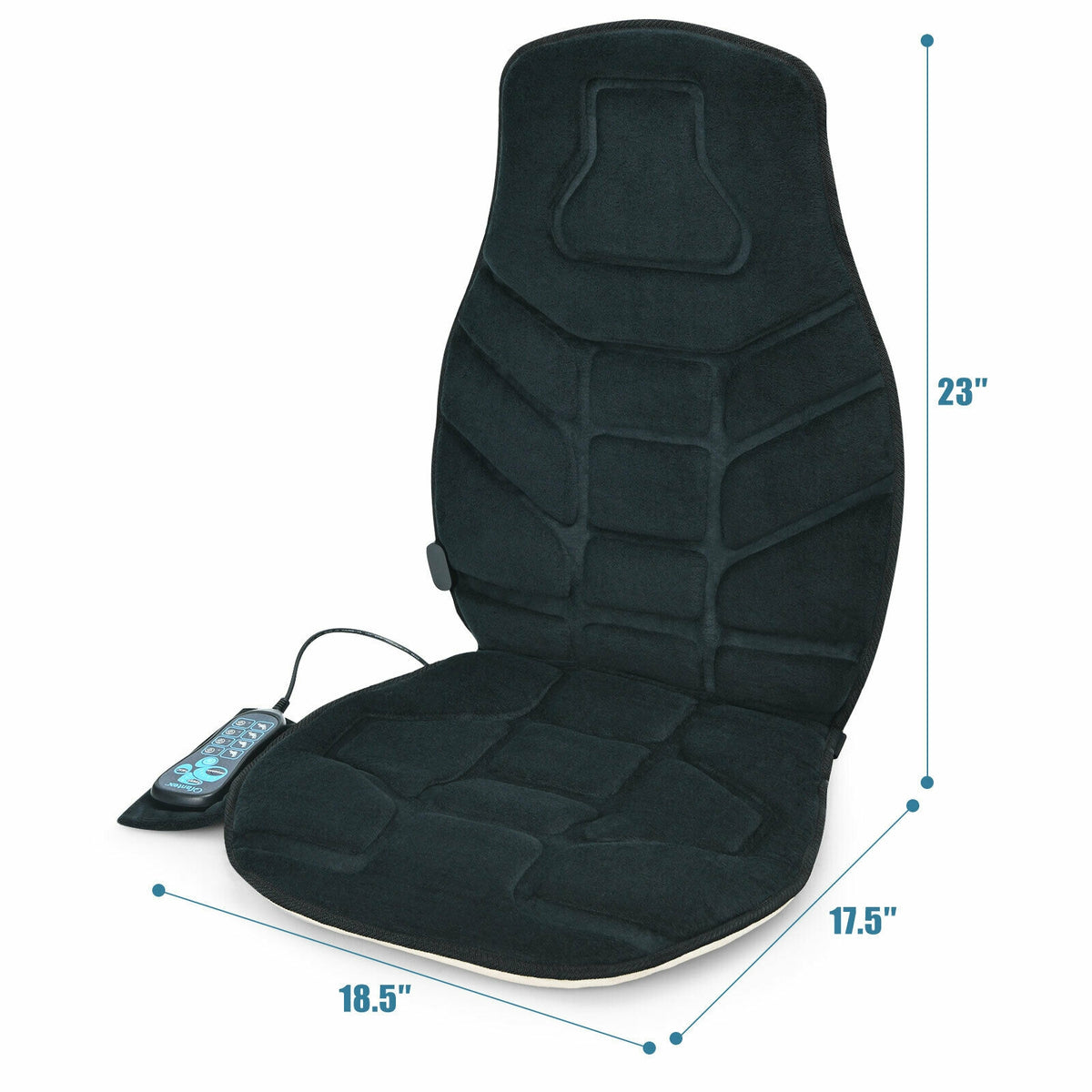 Seat Cushion Massager With Heat, 6 Vibration Motors, Black Back Massager at Gallery Canada