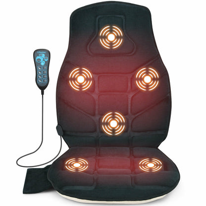 Seat Cushion Massager With Heat, 6 Vibration Motors, Black Back Massager at Gallery Canada