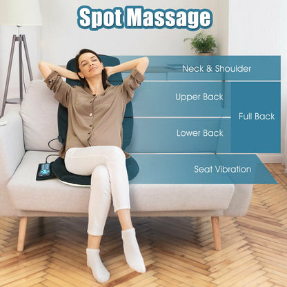 Seat Cushion Massager With Heat, 6 Vibration Motors, Black Back Massager at Gallery Canada