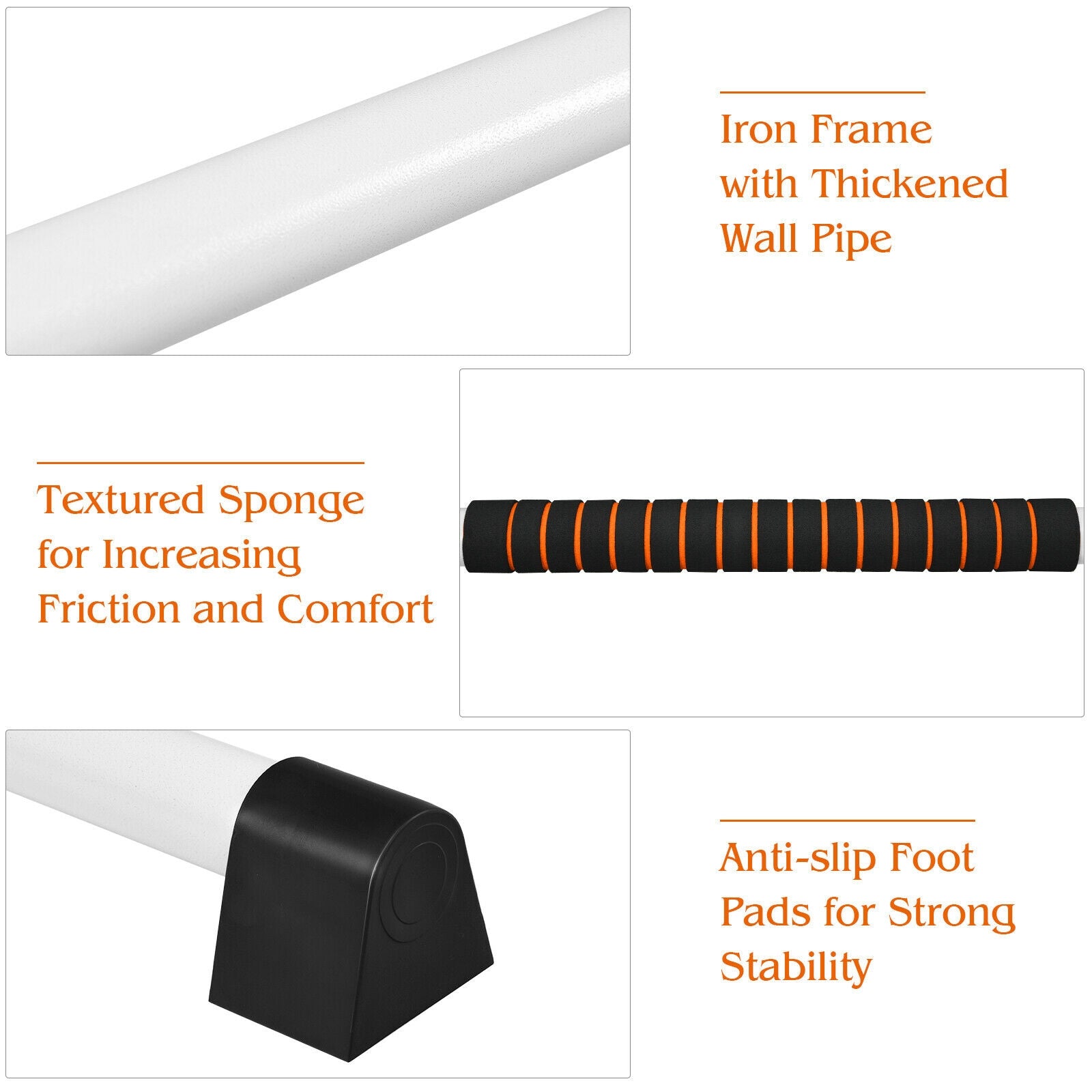 4 Feet Portable Freestanding Ballet Barre, Gray Yoga Accessories at Gallery Canada