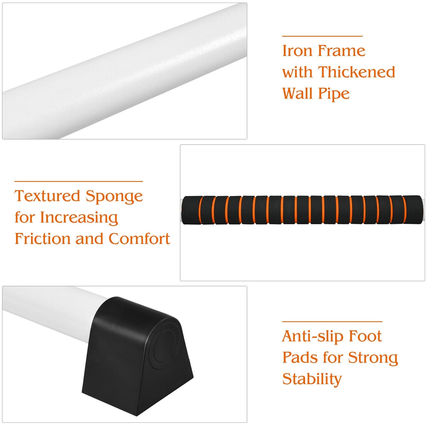 4 Feet Portable Freestanding Ballet Barre, Gray Yoga Accessories at Gallery Canada