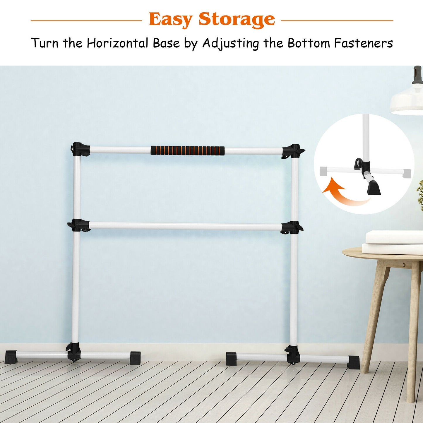 4 Feet Portable Freestanding Ballet Barre, Gray Yoga Accessories at Gallery Canada