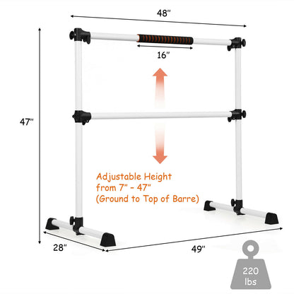 4 Feet Portable Freestanding Ballet Barre, Gray Yoga Accessories at Gallery Canada