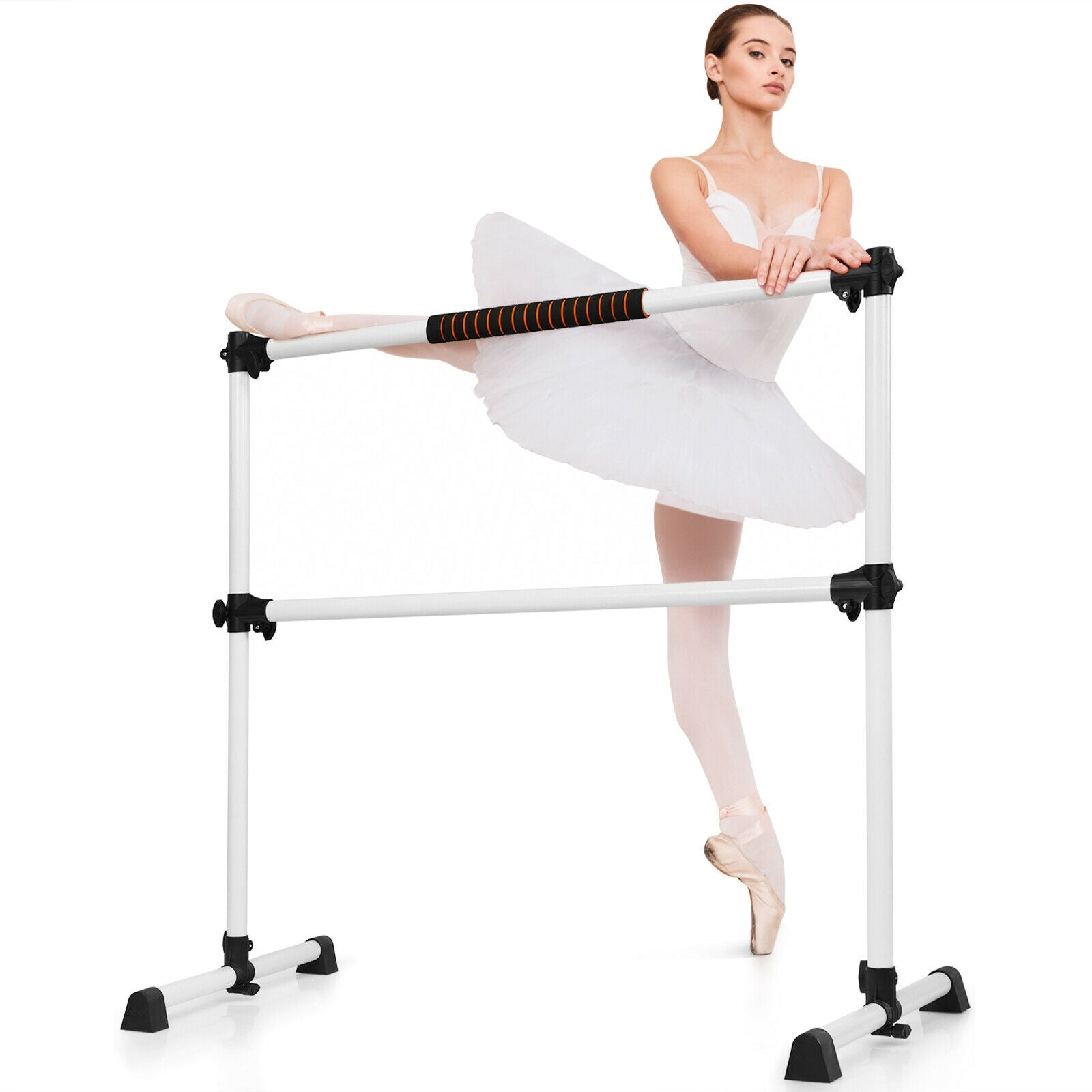 4 Feet Portable Freestanding Ballet Barre, Gray Yoga Accessories at Gallery Canada