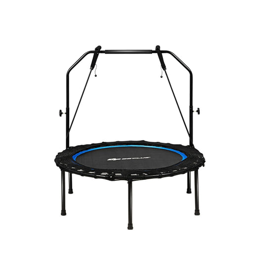 40 Inch Foldable Rebounder, Adjustable Resistance Bands, Blue Trampolines Blue at Gallery Canada