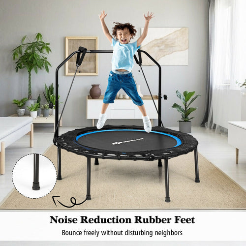 40 Inch Foldable Rebounder, Adjustable Resistance Bands, Blue