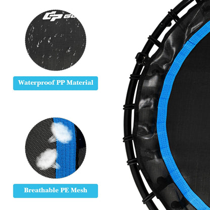 40 Inch Foldable Rebounder, Adjustable Resistance Bands, Blue Trampolines at Gallery Canada