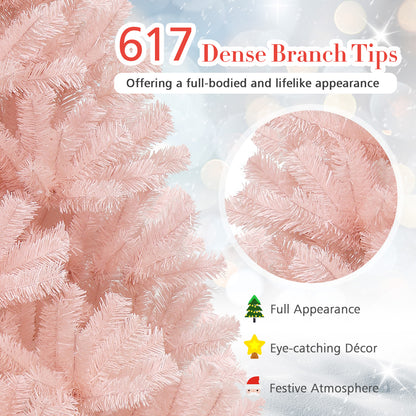 6 Feet Artificial Christmas Tree, Hinged Full Fir, Pink Christmas Tree at Gallery Canada