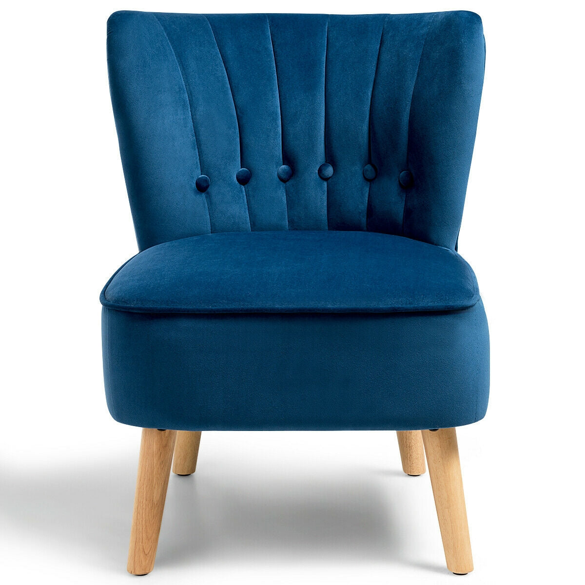 Armless Accent Chair, Tufted Velvet, Blue Accent Chairs at Gallery Canada