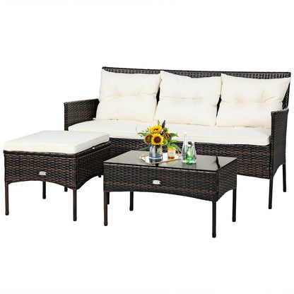Patio Furniture Sectional Set, 3 Pieces, 5 Cushions, White Patio Conversation Sets at Gallery Canada