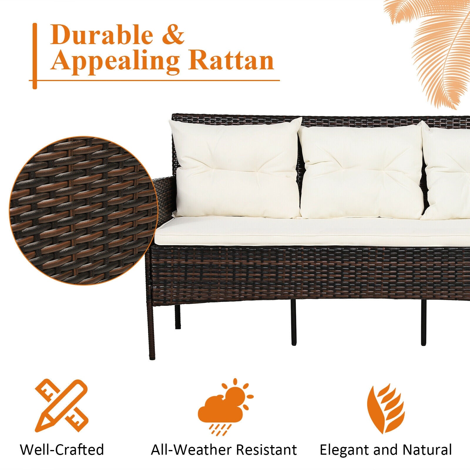 Patio Furniture Sectional Set, 3 Pieces, 5 Cushions, White Patio Conversation Sets at Gallery Canada