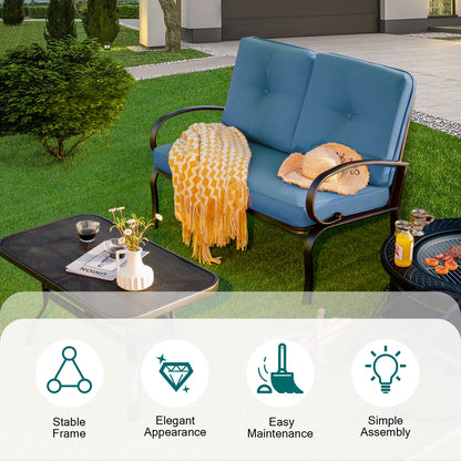 Patio Outdoor Cushioned Coffee Table Seat, Blue Patio Conversation Sets at Gallery Canada