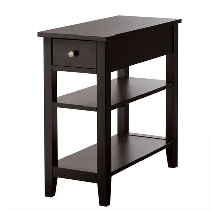 3-Tier Nightstand, Double Shelves Drawer, Brown Nightstands at Gallery Canada