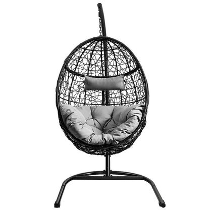 Hanging Cushioned Hammock Chair With Stand, Gray Hammocks at Gallery Canada