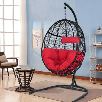 Hanging Cushioned Hammock Chair With Stand, Red Hammocks at Gallery Canada