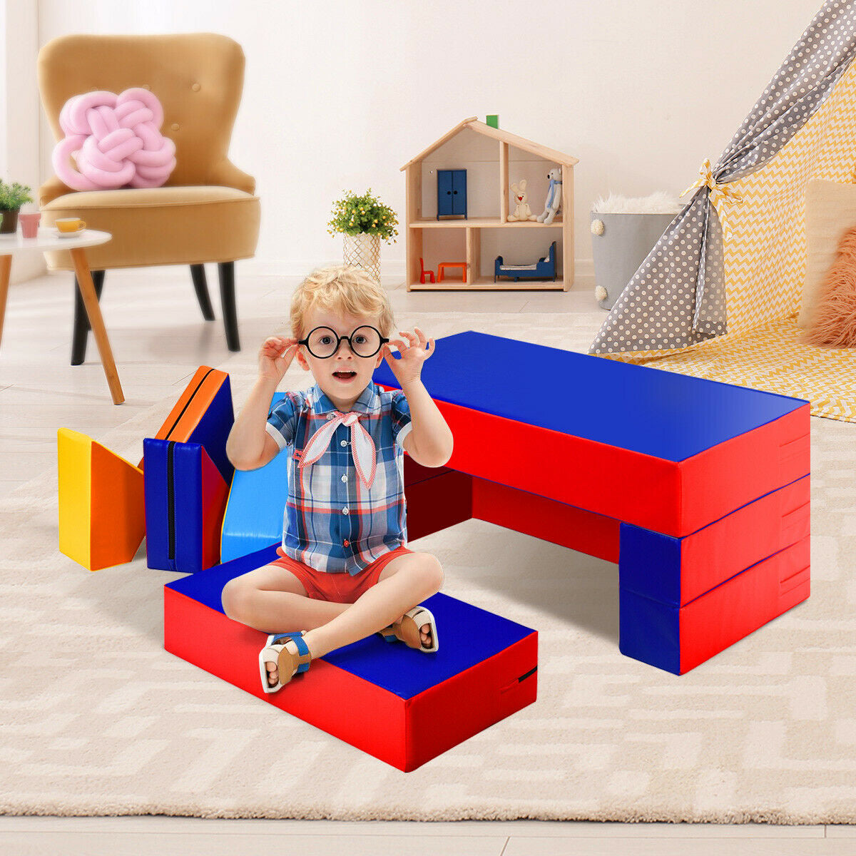 4-in-1 Crawl Climb Foam Shapes, Toddler Kids Play Set, Multicolor Kids Chairs & Seating at Gallery Canada