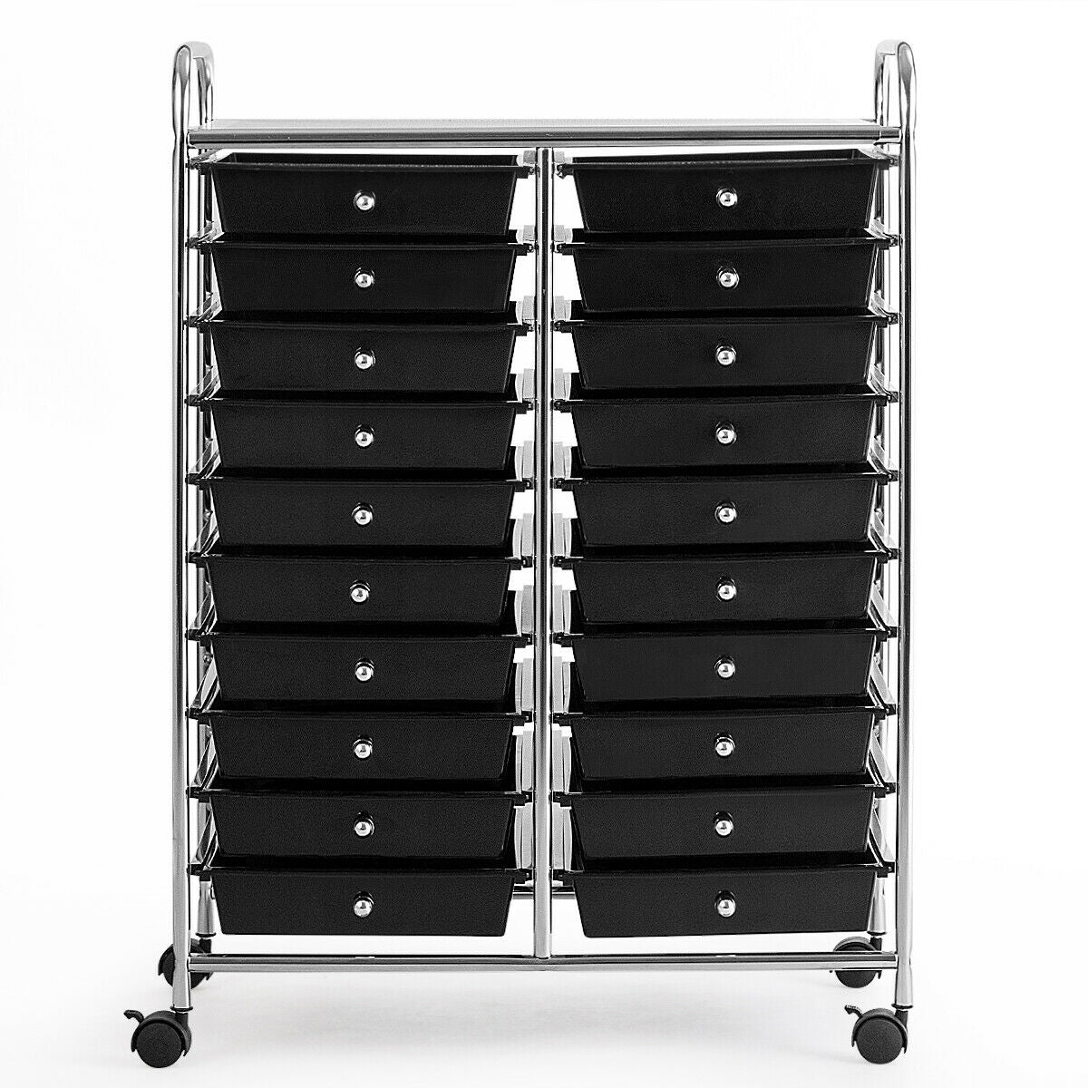 20 Drawers Rolling Cart Storage Organizer, Black File Cabinets at Gallery Canada