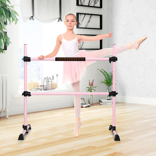 4 Feet Portable Ballet Barre, Adjustable Height, Pink Yoga Accessories Pink at Gallery Canada