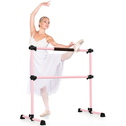 4 Feet Portable Ballet Barre, Adjustable Height, Pink Yoga Accessories at Gallery Canada