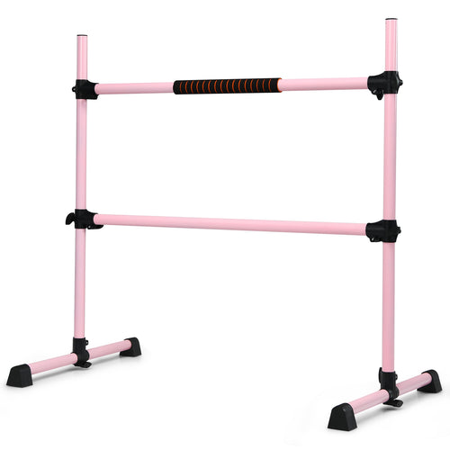 4 Feet Portable Ballet Barre, Double Dance Bar, Pink