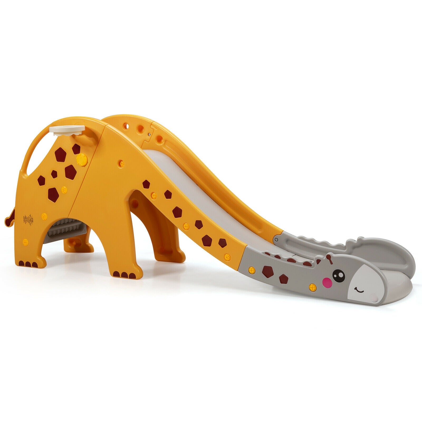 3-in-1 Kids Climber Slide Play Set, Basketball Hoop, Yellow Climbers & Slides at Gallery Canada