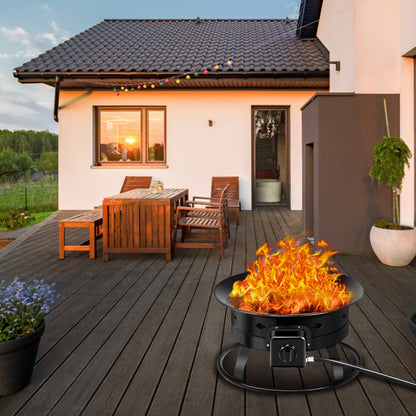 58,000 BTU Firebowl Outdoor Portable Propane Fire Pit, Black Fire Pits at Gallery Canada