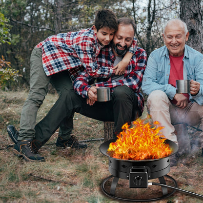 58,000 BTU Firebowl Outdoor Portable Propane Fire Pit, Black Fire Pits at Gallery Canada