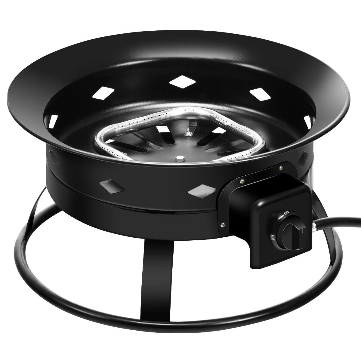 58,000 BTU Firebowl Outdoor Portable Propane Fire Pit, Black Fire Pits at Gallery Canada