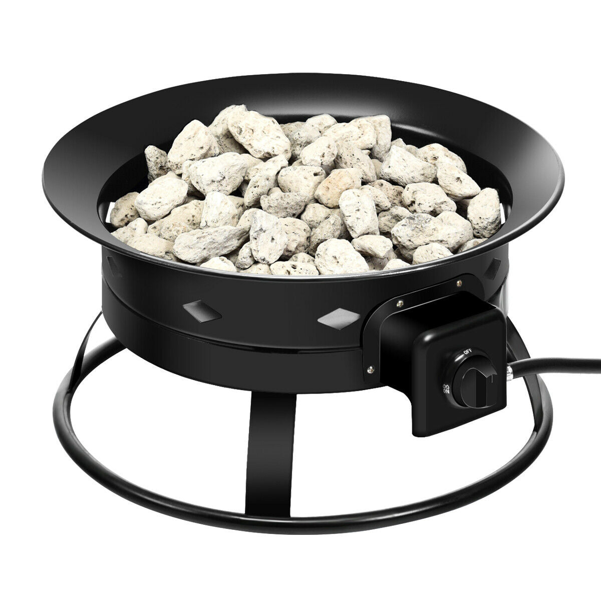 58,000 BTU Firebowl Outdoor Portable Propane Fire Pit, Black Fire Pits at Gallery Canada