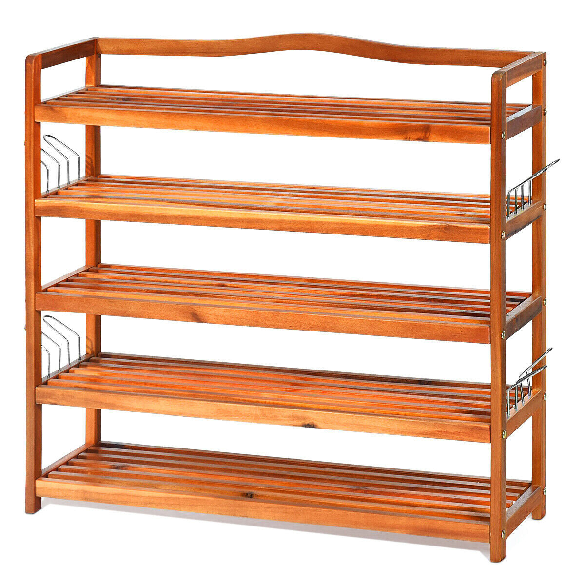 5-Tier Wood Shoe Rack, Large, Natural Shoe Racks & Storage Benches Natural at Gallery Canada