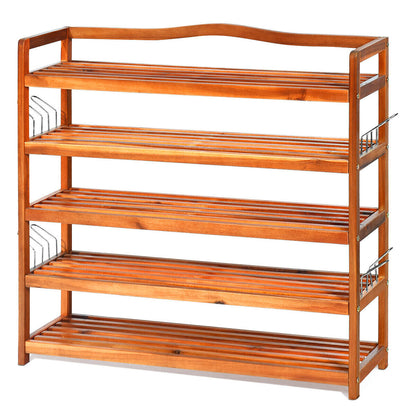 5-Tier Wood Shoe Rack, Large, Natural Shoe Racks & Storage Benches Natural at Gallery Canada