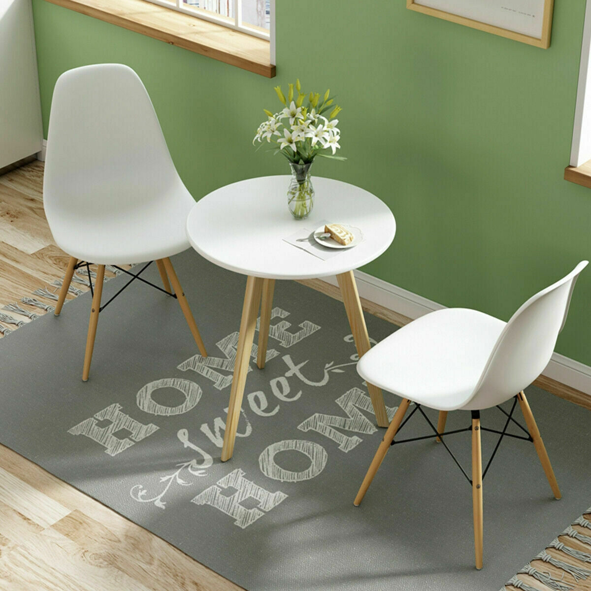 Set Of 2 Mid-Century Modern Dining Side Chairs, White Dining Chairs at Gallery Canada
