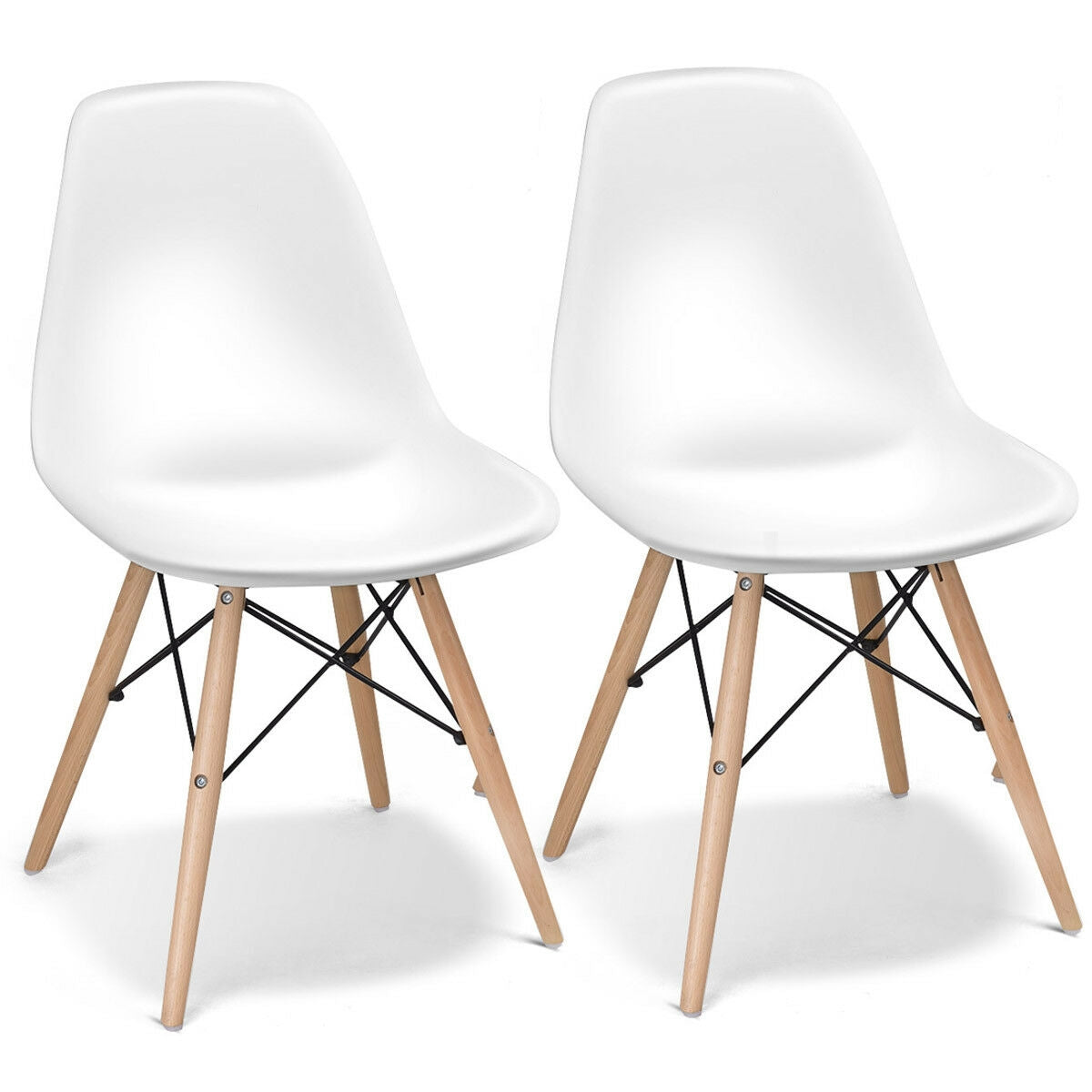 Set Of 2 Mid-Century Modern Dining Side Chairs, White Dining Chairs at Gallery Canada