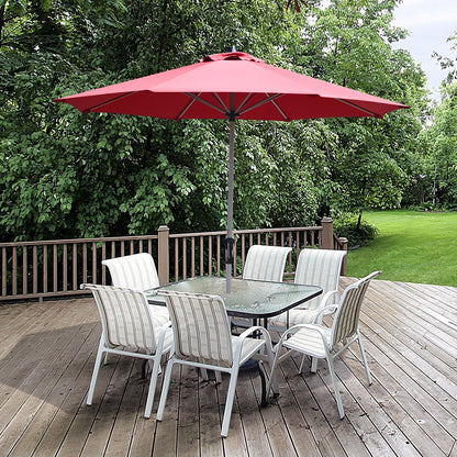 9 Feet Patio Umbrella, Aluminum Pole, Dark Red Outdoor Umbrellas at Gallery Canada