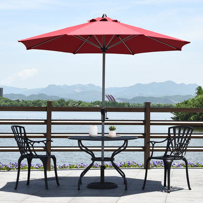 9 Feet Patio Umbrella, Aluminum Pole, Dark Red Outdoor Umbrellas at Gallery Canada