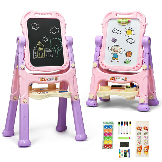 Kids Art Easel, Magnetic Double Sided Board, Pink Art Easels Pink at Gallery Canada