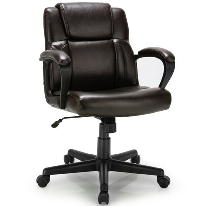 Adjustable Leather Executive Office Chair, Brown Executive Chairs at Gallery Canada