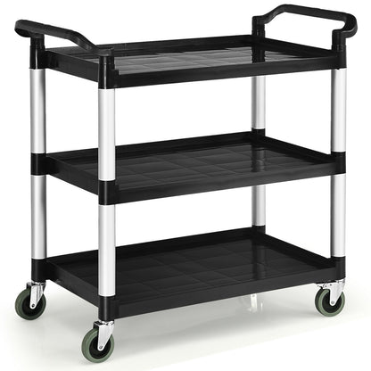 3-Shelf Utility Cart, Aluminum Frame, 490lbs Capacity, Black Kitchen Islands & Carts Black at Gallery Canada