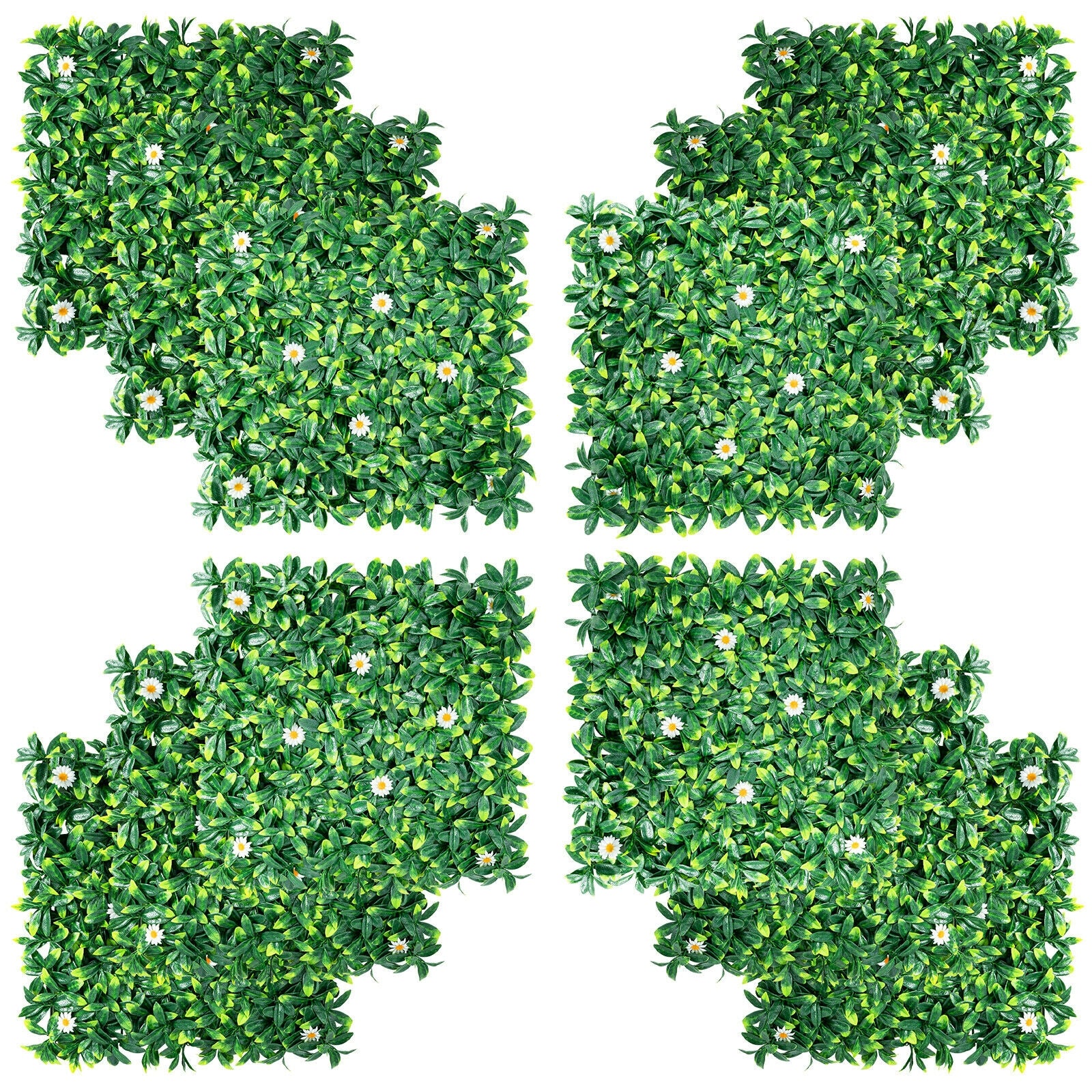 12 Piece 20 x 20 Inch Artificial Daisy Hedge, Privacy Fence Panels Decorative Fencing & Flooring at Gallery Canada