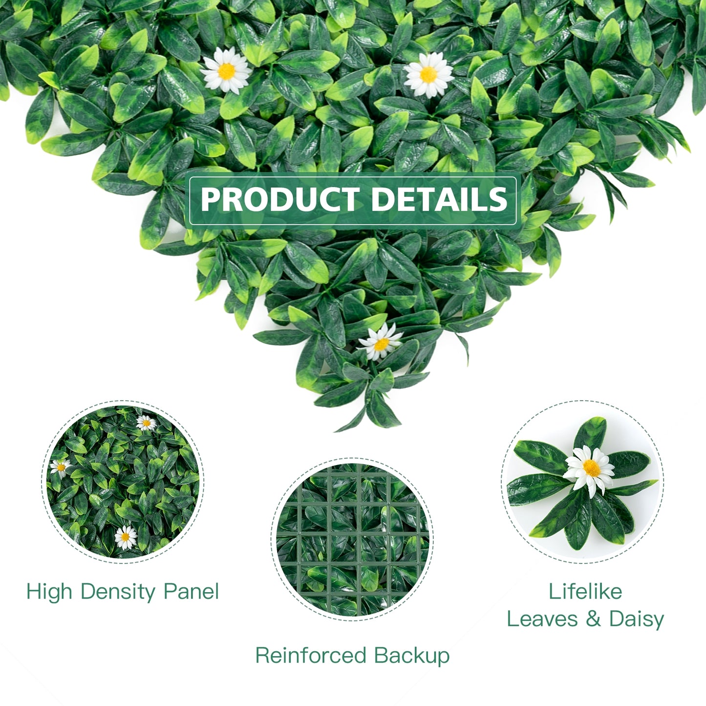12 Piece 20 x 20 Inch Artificial Daisy Hedge, Privacy Fence Panels Decorative Fencing & Flooring at Gallery Canada