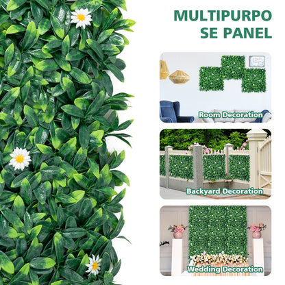 12 Piece 20 x 20 Inch Artificial Daisy Hedge, Privacy Fence Panels Decorative Fencing & Flooring at Gallery Canada