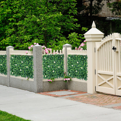 12 Piece 20 x 20 Inch Artificial Daisy Hedge, Privacy Fence Panels Decorative Fencing & Flooring at Gallery Canada