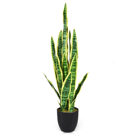 35.5 Inch Artificial Snake Plant, Green Faux Plants Green at Gallery Canada