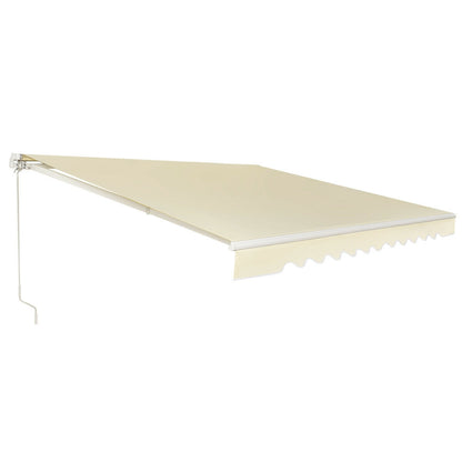 13 × 8 Feet Retractable Patio Awning, Aluminum Sunshade, Beige Canopies at Gallery Canada