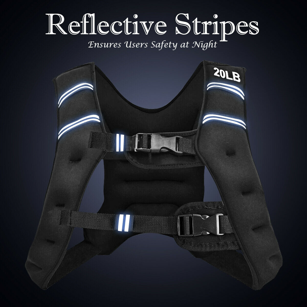 Training Weight Vest, 20 lbs, Adjustable Buckles, Mesh Bag, Black Weights Accessories at Gallery Canada